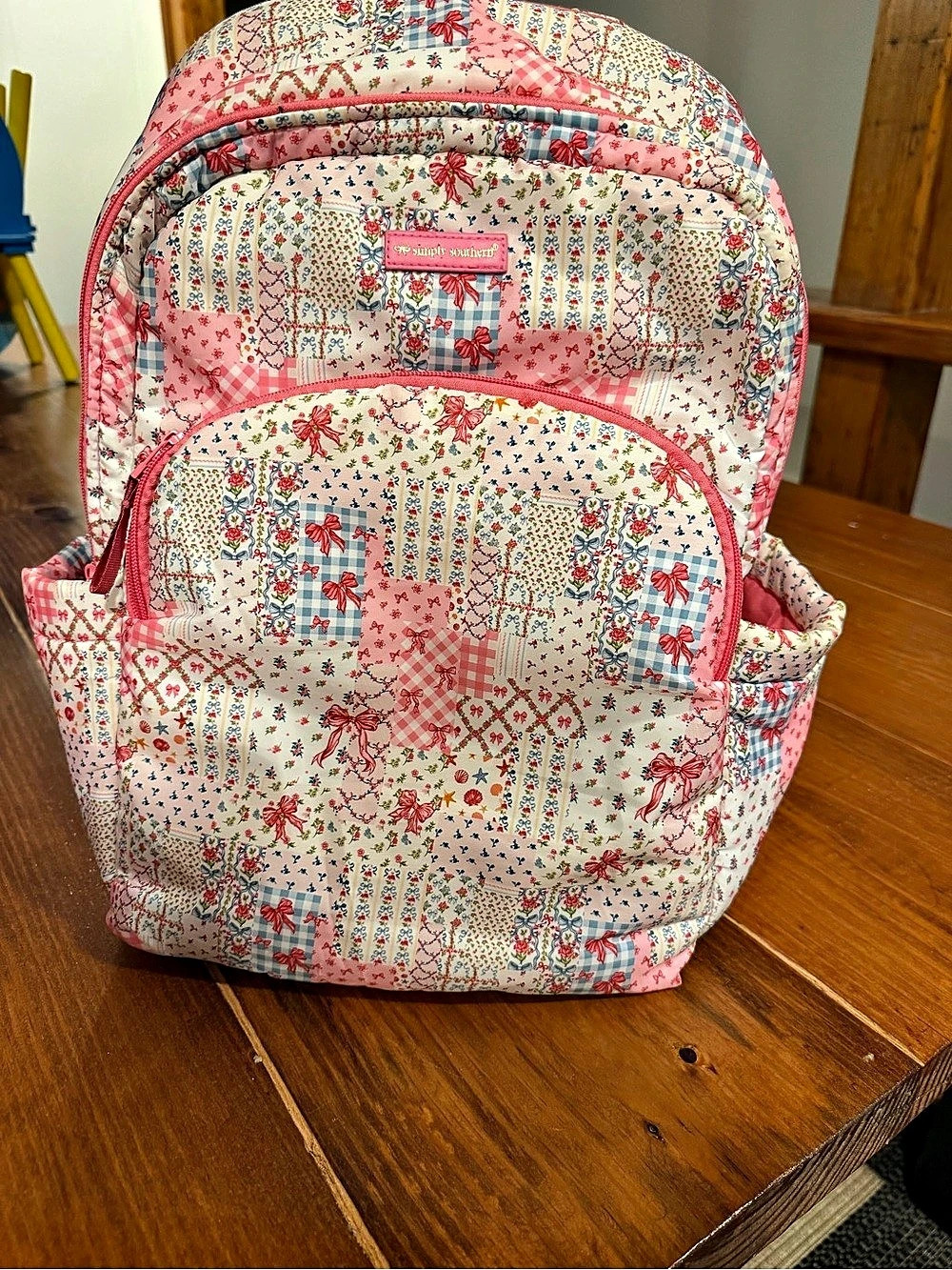 Simply Southern Quilted Backpack Floral Print in Pink